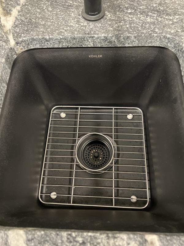 KOHLER Cairn Undermount 15.5-in x 15.5-in Matte Black