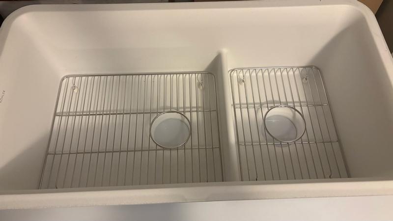 KOHLER Cairn Matte Grey Granite Composite 33 .5 in. Double Bowl