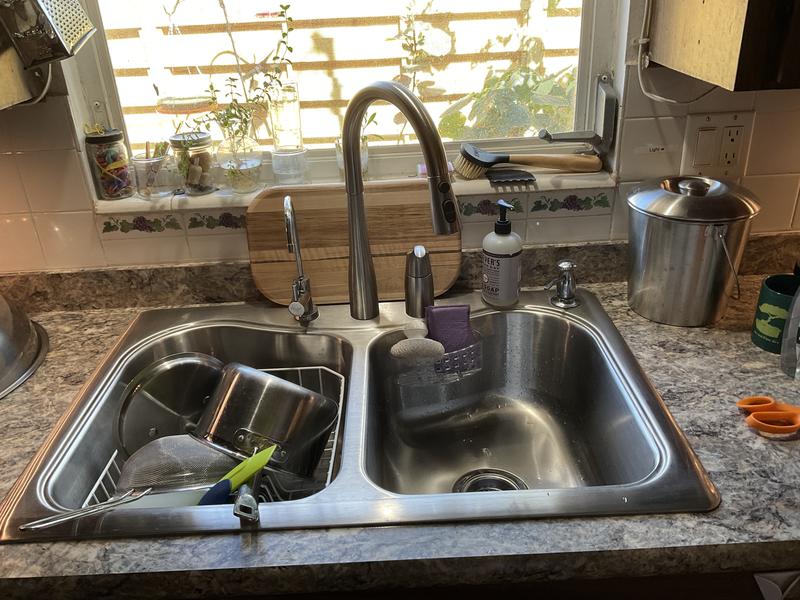 KOHLER Simplice Polished Chrome Single Handle Pull down Kitchen