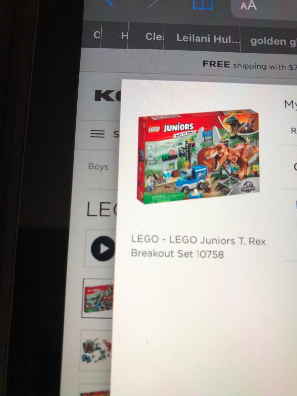 lego juniors t rex breakout