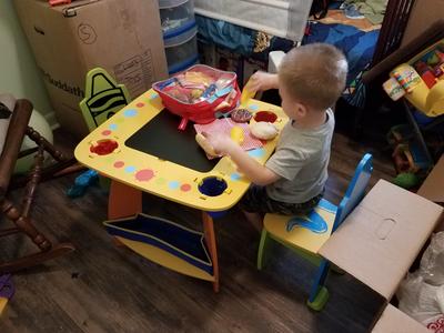 grow n up crayola wooden table & chair set