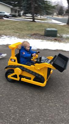 cat bulldozer riding toy