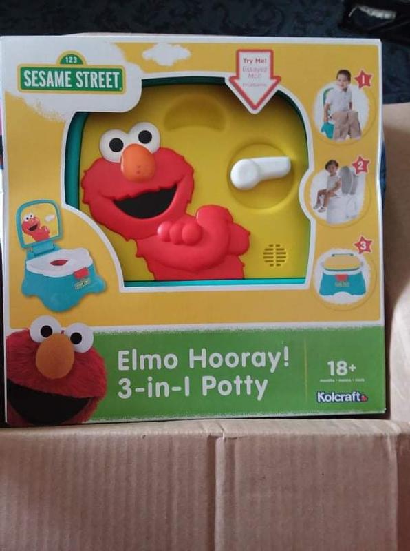 sesame street elmo hooray 3 in 1 potty in blue yellow bed bath beyond