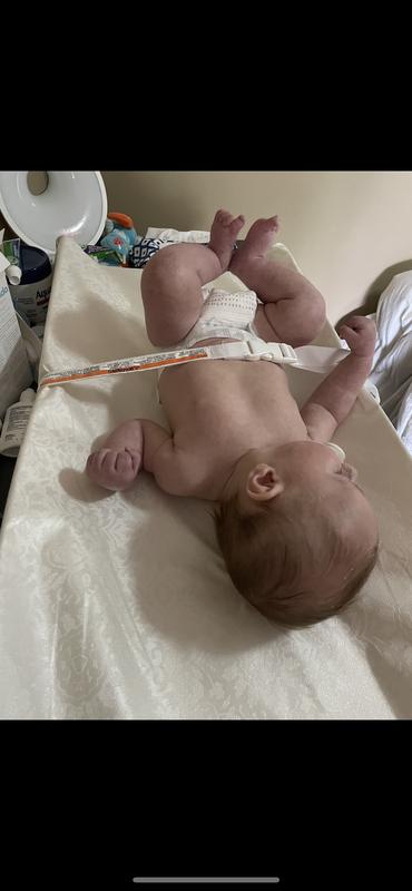 3 month old on changing mat.