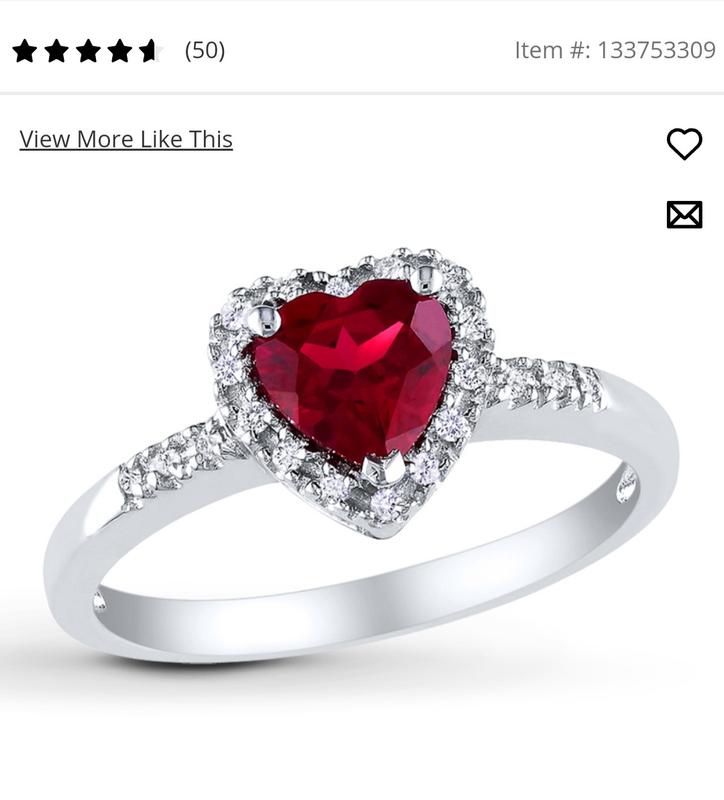 Lab-Created Ruby Ring 1/10 ct tw Diamonds Sterling Silver | Kay