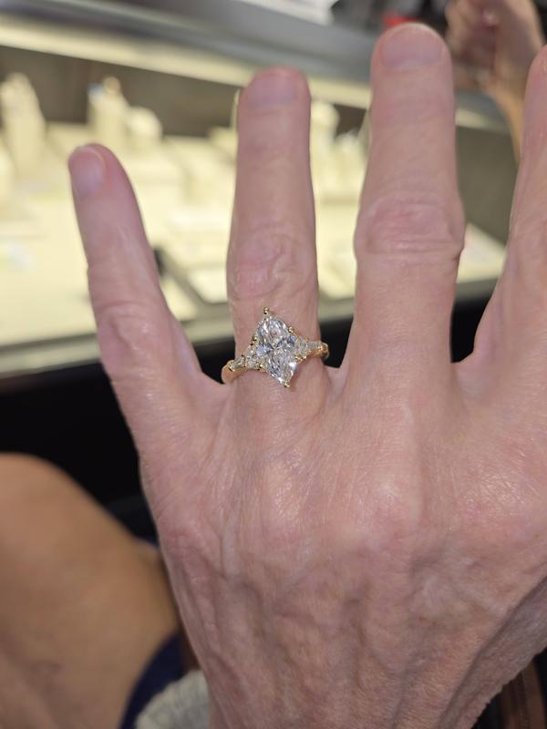 Monique Lhuillier Bliss Marquise-Cut Lab-Grown Diamond Engagement