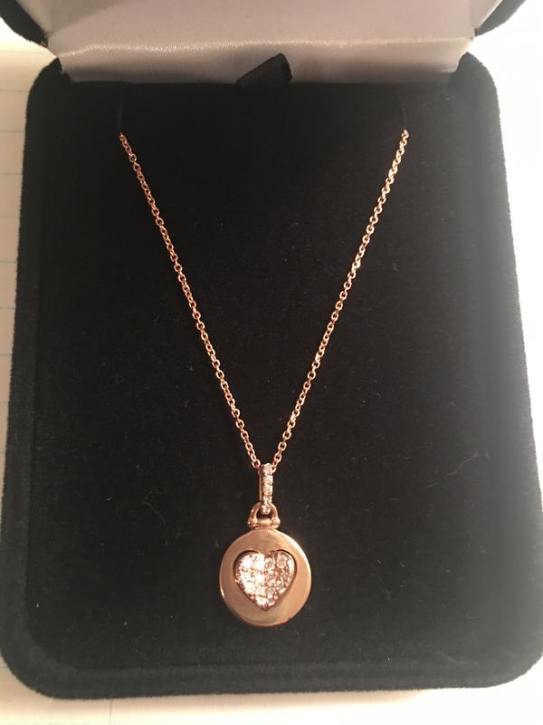 Signature Heart Diamond Necklace 1/6 ct tw 10K Rose Gold | Kay