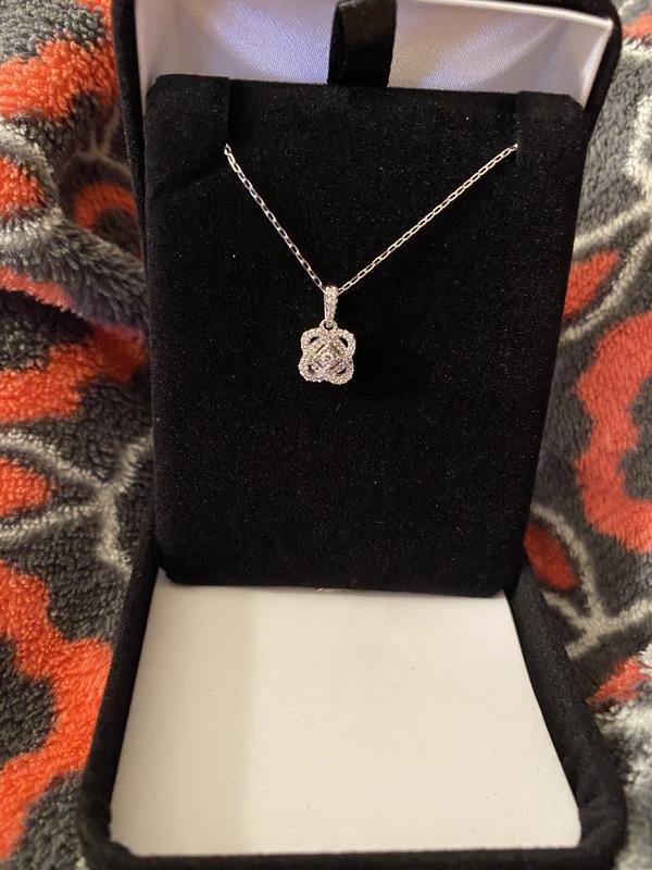 Center of Me Diamond Necklace 1/10 ct tw Sterling Silver 18