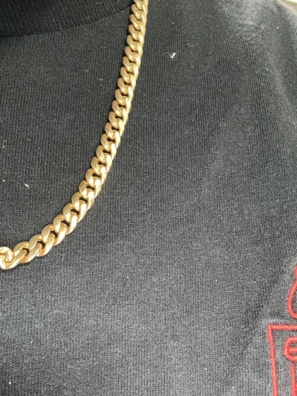 Hollow Miami Cuban Chain Necklace 10K Yellow Gold 22