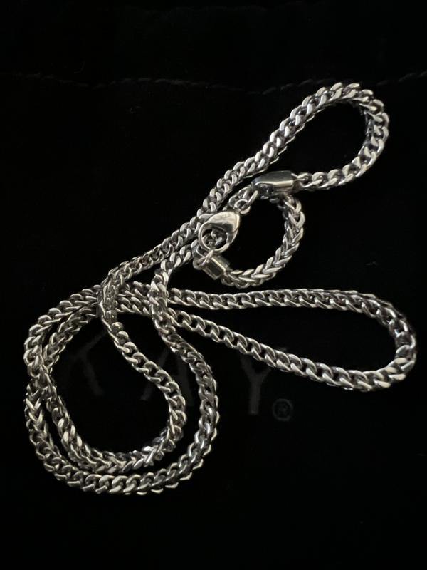 Titanium Kay Stainless Steel Men's Large Box Link High Polish Finish Chrome  Color Necklace Chain 18