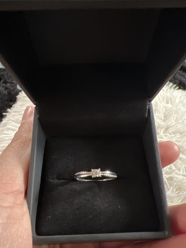 Diamond Accent Three Stone Promise Ring in Sterling Silver