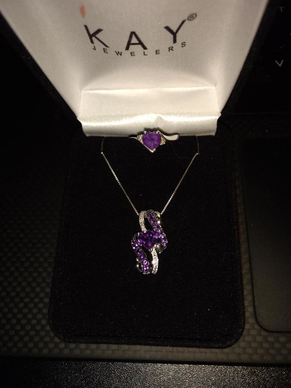 Kay jewelers store purple heart necklace