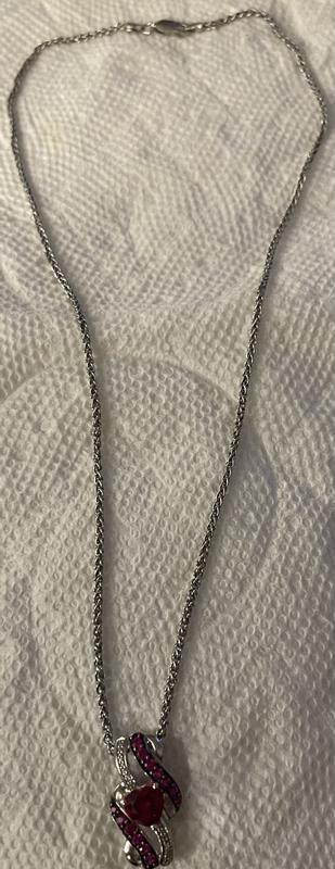 Lab-Created Ruby Necklace Diamond Accents Sterling Silver | Kay