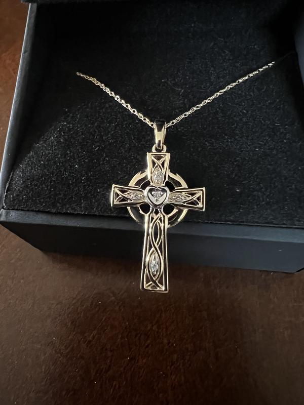 Celtic Cross Necklace Diamond Accents 10K Yellow Gold | Kay