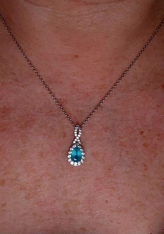 Swiss Blue Topaz & White Lab-Created Sapphire Necklace
