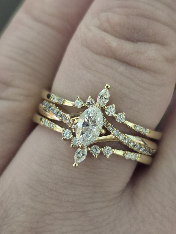 Now + Forever Marquise & Round-Cut Diamond Contour Enhancer Ring 1