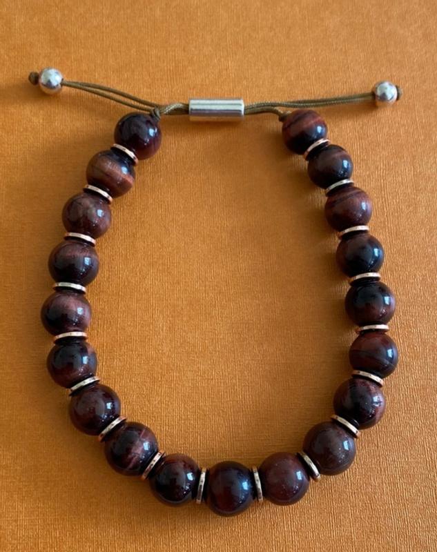 Regulus Meteorite Bracelet Beaded Bracelect Tiger Eye Mens