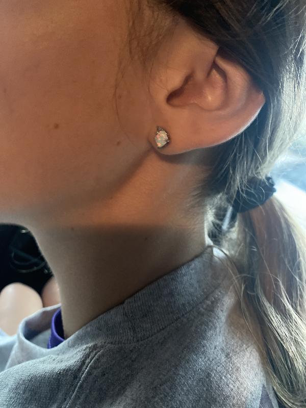 Cushion-Cut Lab-Created Opal & White Lab-Created Sapphire