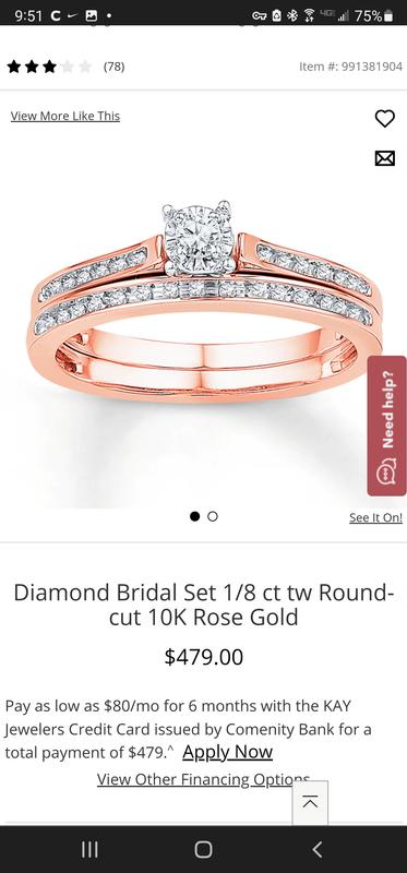 Diamond Bridal Set 1/8 ct tw Round-cut 10K Rose Gold | Kay