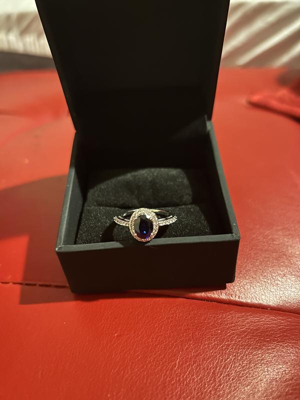 Blue/White Lab-Created Sapphire Ring Sterling Silver | Kay