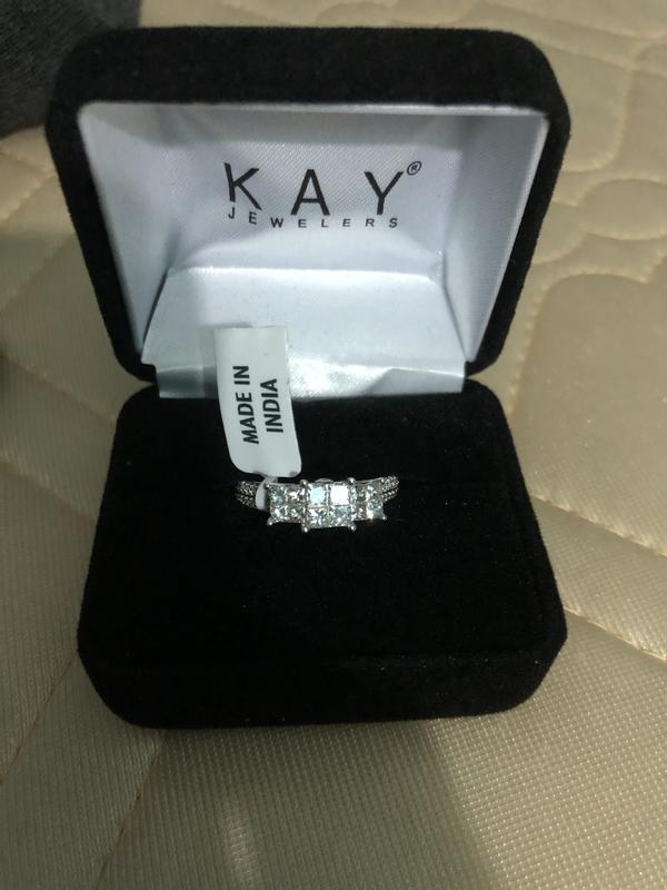 Diamond Engagement Ring 1 ct tw Princess/Round 14K White Gold | Kay