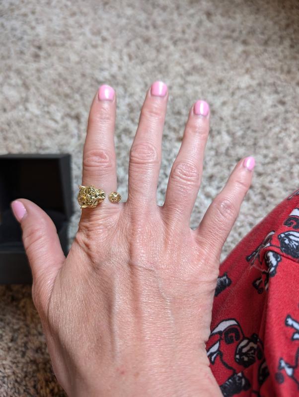 Italian Brilliance Deconstructed Panther Ring 14K Yellow Gold