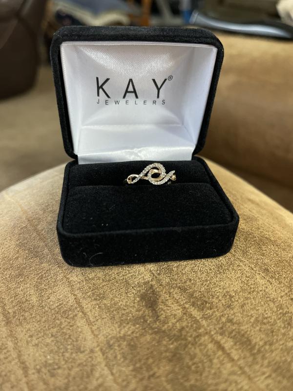 Double Infinity Ring 1/10 ct tw Diamonds 10K Yellow Gold | Kay