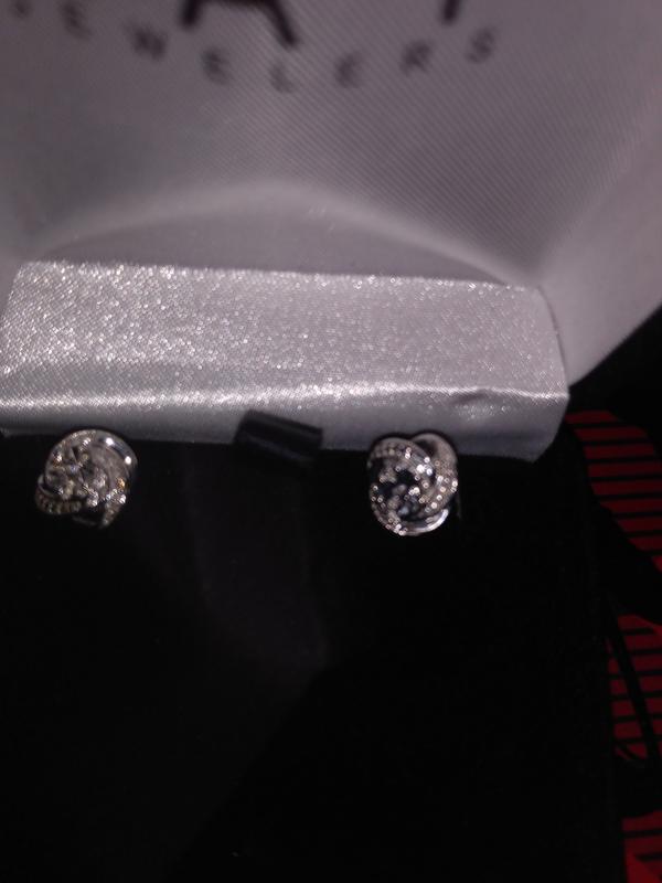 Love Knot Earrings Diamond Accents Sterling Silver