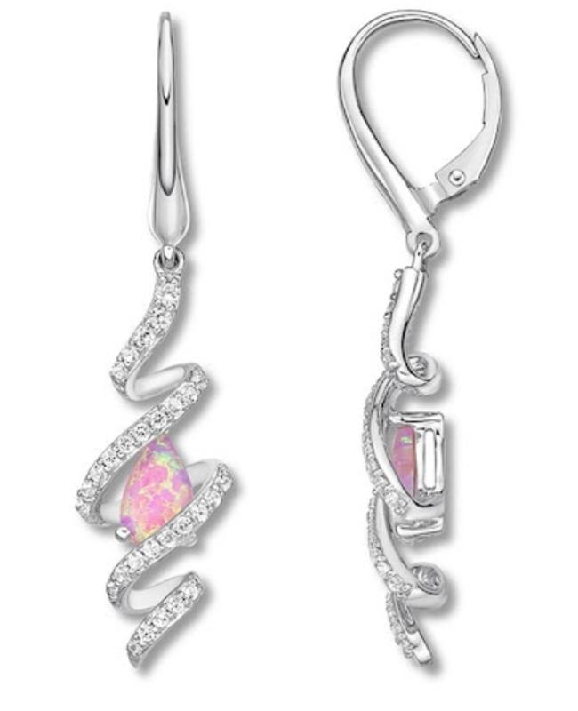 Lab-Created Pink Opal Necklace Sterling Silver | Kay