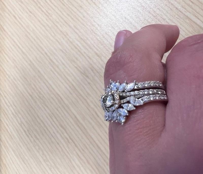 Previously Owned Diamond Enhancer Ring 3/4 ct tw Marquise & Round-cut ...