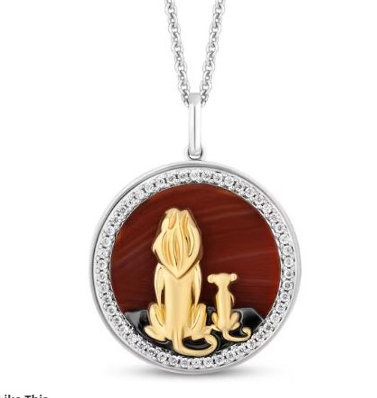 ✴︎LION KING✴︎ Disney Treasures The Lion King Orange Onyx & Diamond Necklace 1/5