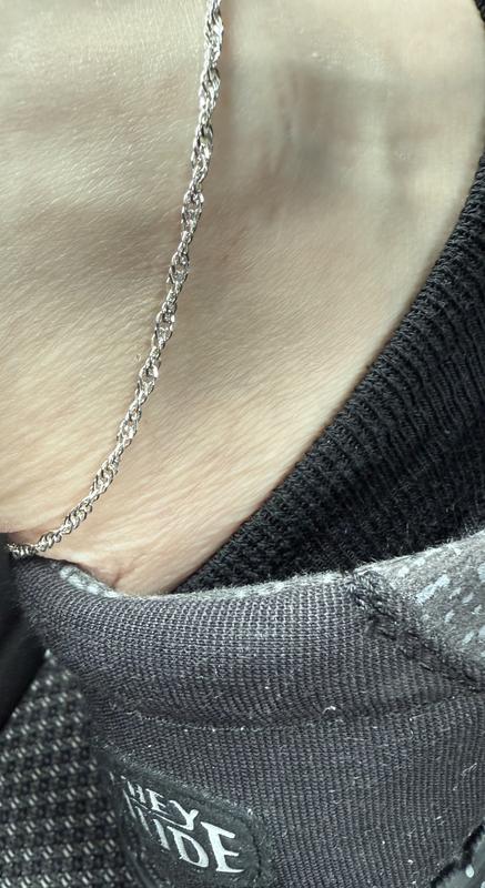 Singapore Anklet Solid Sterling Silver 9"
