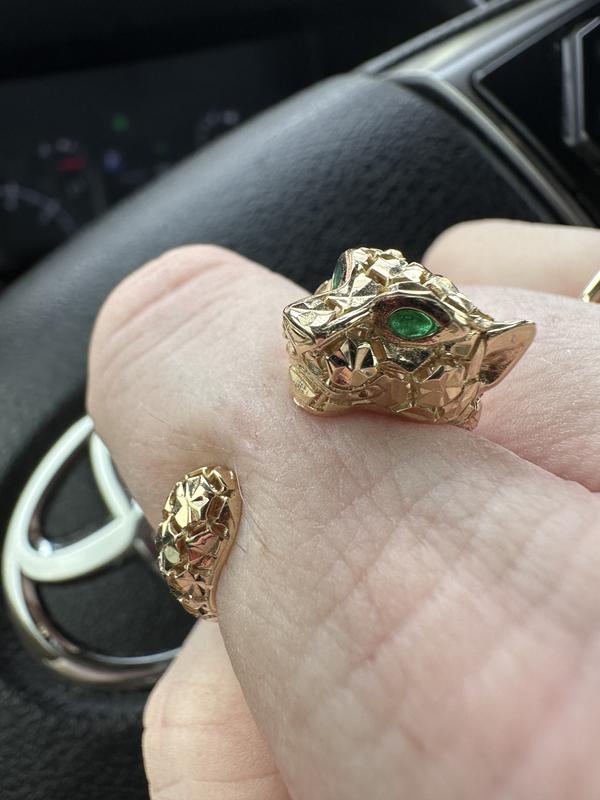Italian Brilliance Deconstructed Panther Ring 14K Yellow Gold