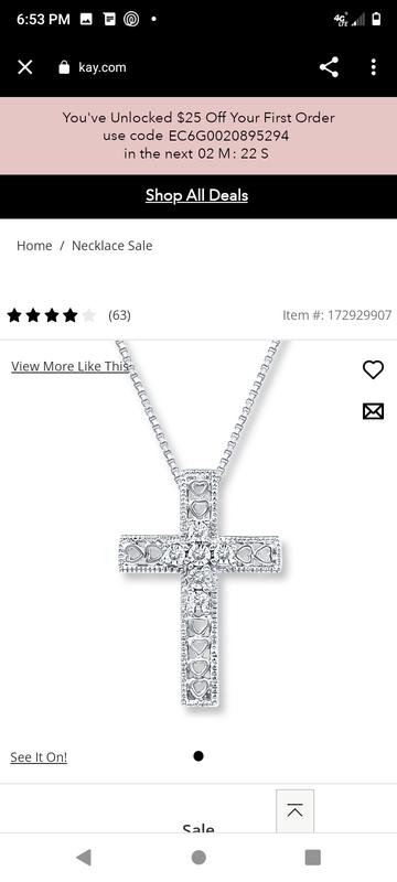 Cross/Heart Necklace 1/20 ct tw Diamonds Sterling Silver | Kay