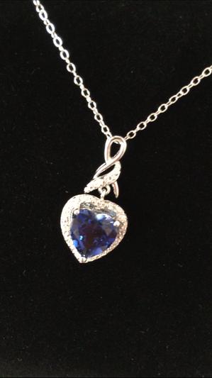 Lab-Created Sapphire Necklace with Diamonds Sterling Silver | Kay