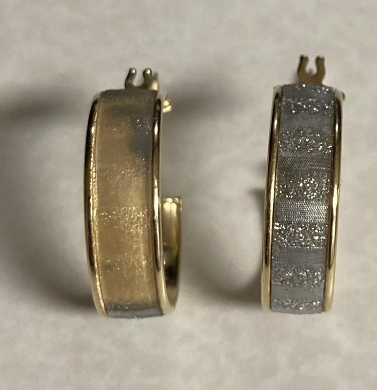 Italian Andiamo 14kt Yellow Gold Over Resin Wide Huggie Hoop Earrings. 3/4