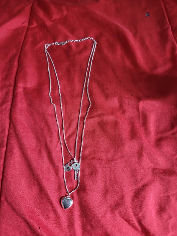 WAVELANE 925 sterling silver key heart lock pendant necklace
