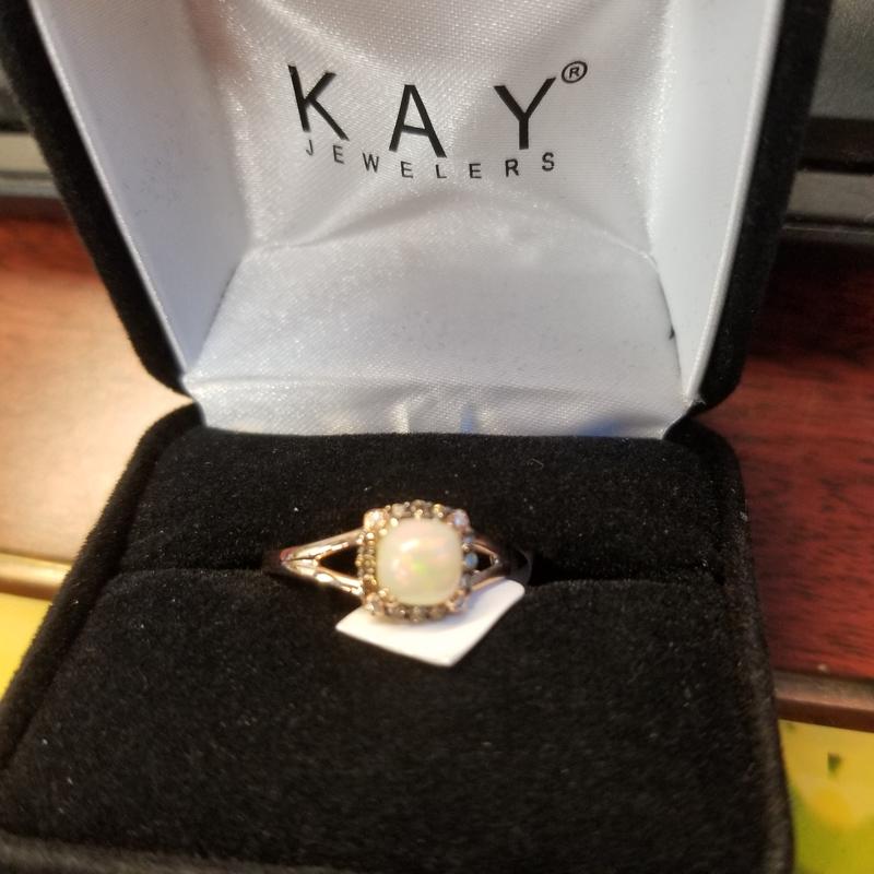 再再販 ル ヴァン レディース リング アクセサリー Neopolitan Opal 1-1 ct. Diamond Halo  Ring in 14k Gold No Color