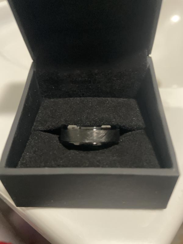 8mm Wedding Band Black Tungsten Carbide | Kay