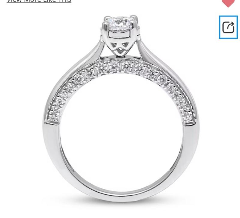 Diamond Solitaire Engagement Ring 3/4 ct tw Round-Cut 10K White Gold (J ...