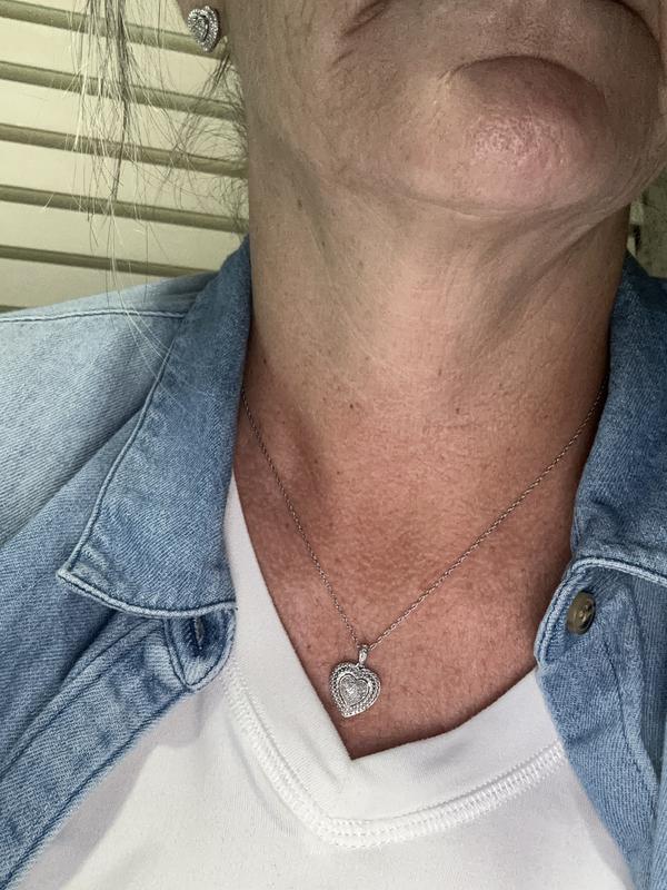 Multi-Diamond Heart-Shaped Gift Set 1/4 ct tw Sterling