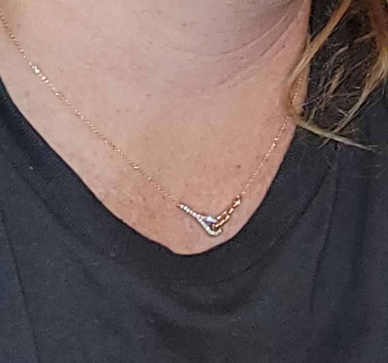Love + Be Loved Diamond Necklace 1/6 ct tw 10K Rose Gold 18&quot