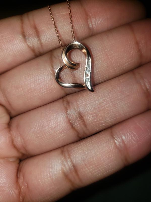 Rose Gold Curl Heart Necklace