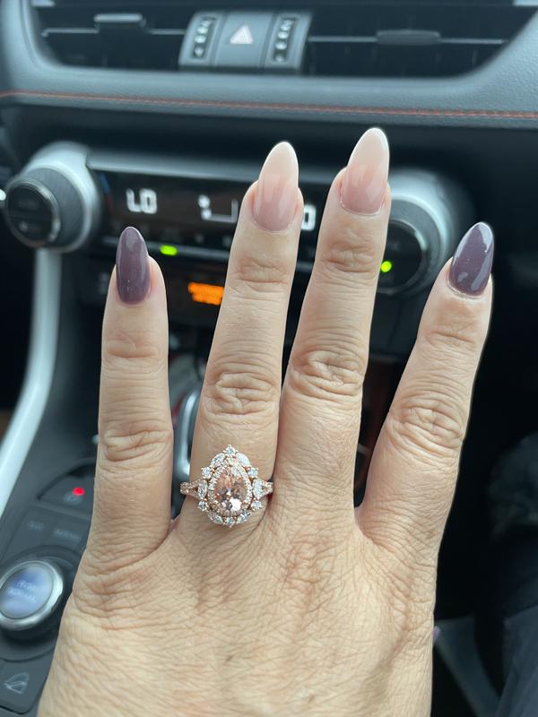 ローズ ゴールド 銀色 シルバー ダイヤモンド ピンク 7CT.  【 ROSE SILVER PINK UNBRANDED 14K  GOLD OVER STERLING DIAMOND MORGANITE RING 】 仕入値引 ジュエリー・アクセサリー 