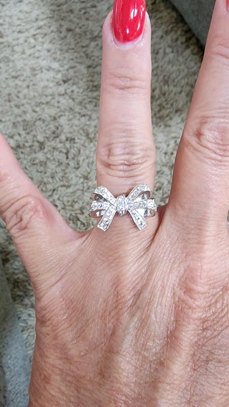 White Lab-Created Sapphire Bow Ring Sterling Silver | Kay