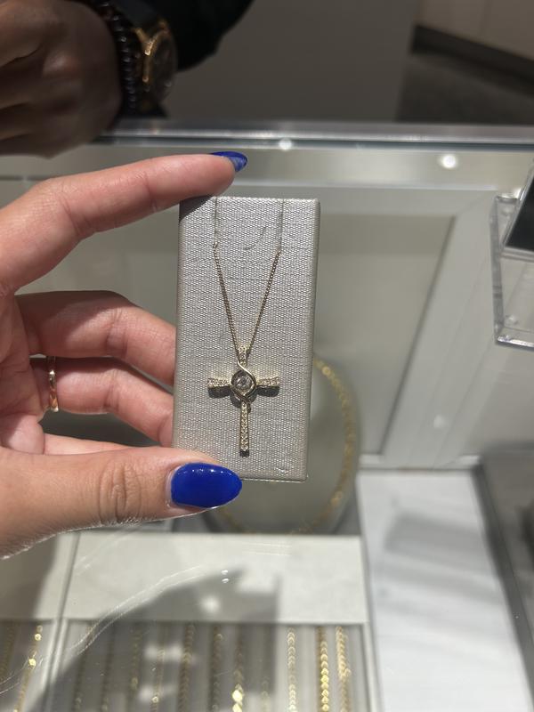 Unstoppable Love Lab-Grown Diamond Cross Necklace 1/3 ct tw 10K