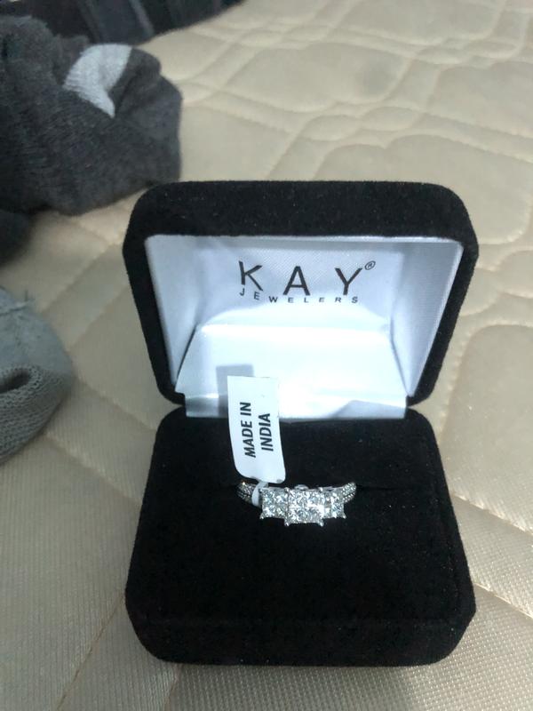 Diamond Engagement Ring 1 ct tw Princess/Round 14K White Gold | Kay