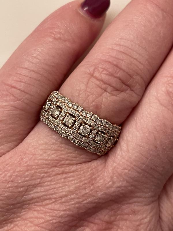 期間限定で特別価格 ルヴァン レディース リング アクセサリー Chocolate Quartz 2-1 ct. Diamond  Ring in 14k Rose Gold
