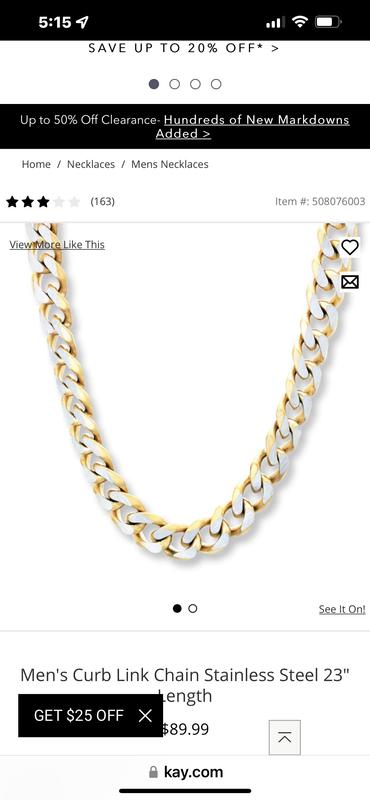 Solid Curb Chain Necklace 11mm Yellow Ion-Plated Stainless Steel 22