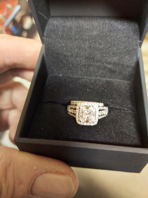 Now + Forever Princess, Baguette & Round-Cut Diamond Engagement